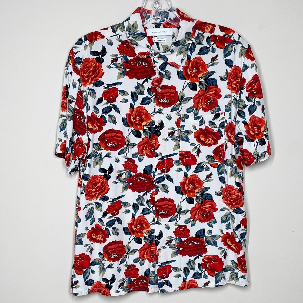 Urban Outfitters Hawaiian Rose Rayon Button Up Top